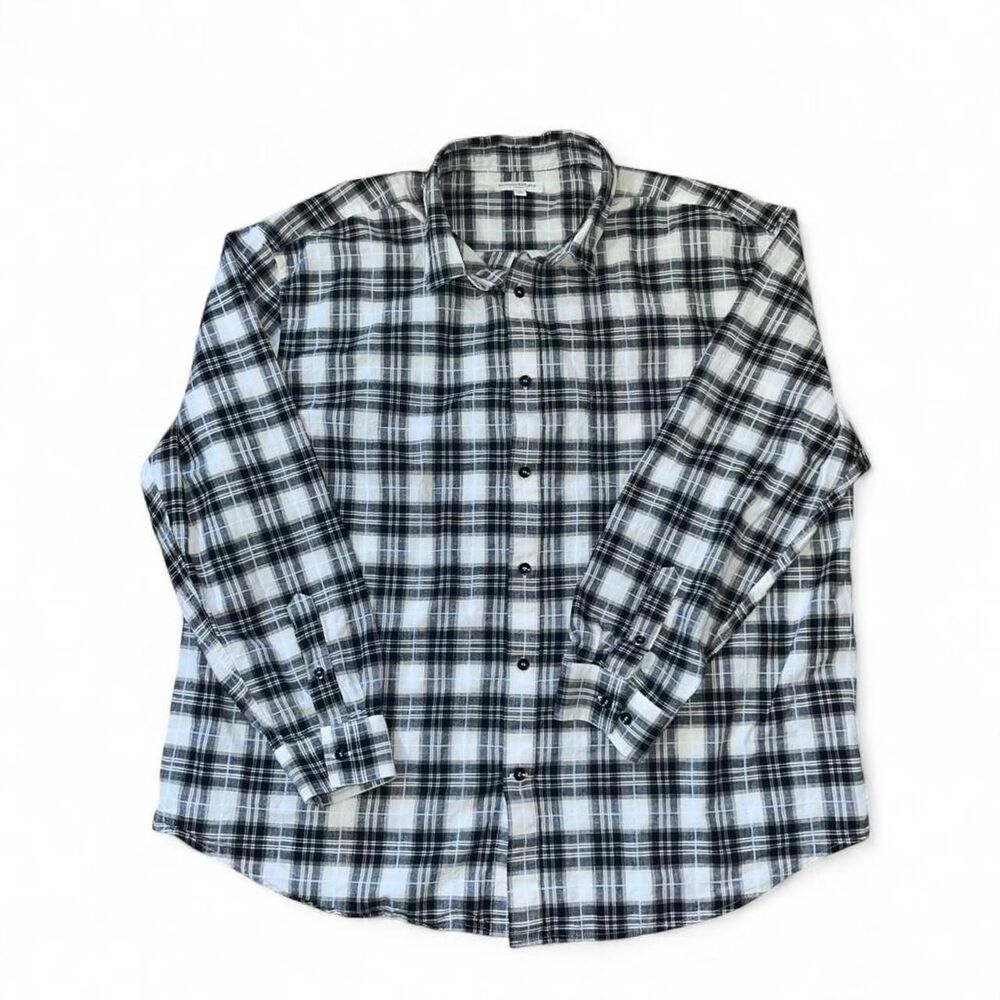 Banana Republic Men's Black and White Relaxed Long Sleeve Shirt SZ XXL
